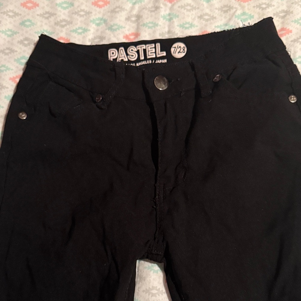 Pastels Black Slim-Fit Trousers